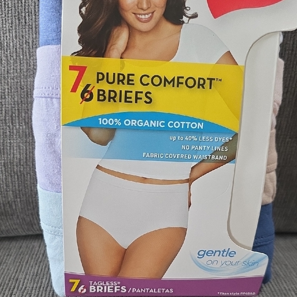 Women's Hanes Pure Comfort Briefs, Pack Of Seven, NWT, Size 8 - Picture 8 of 10